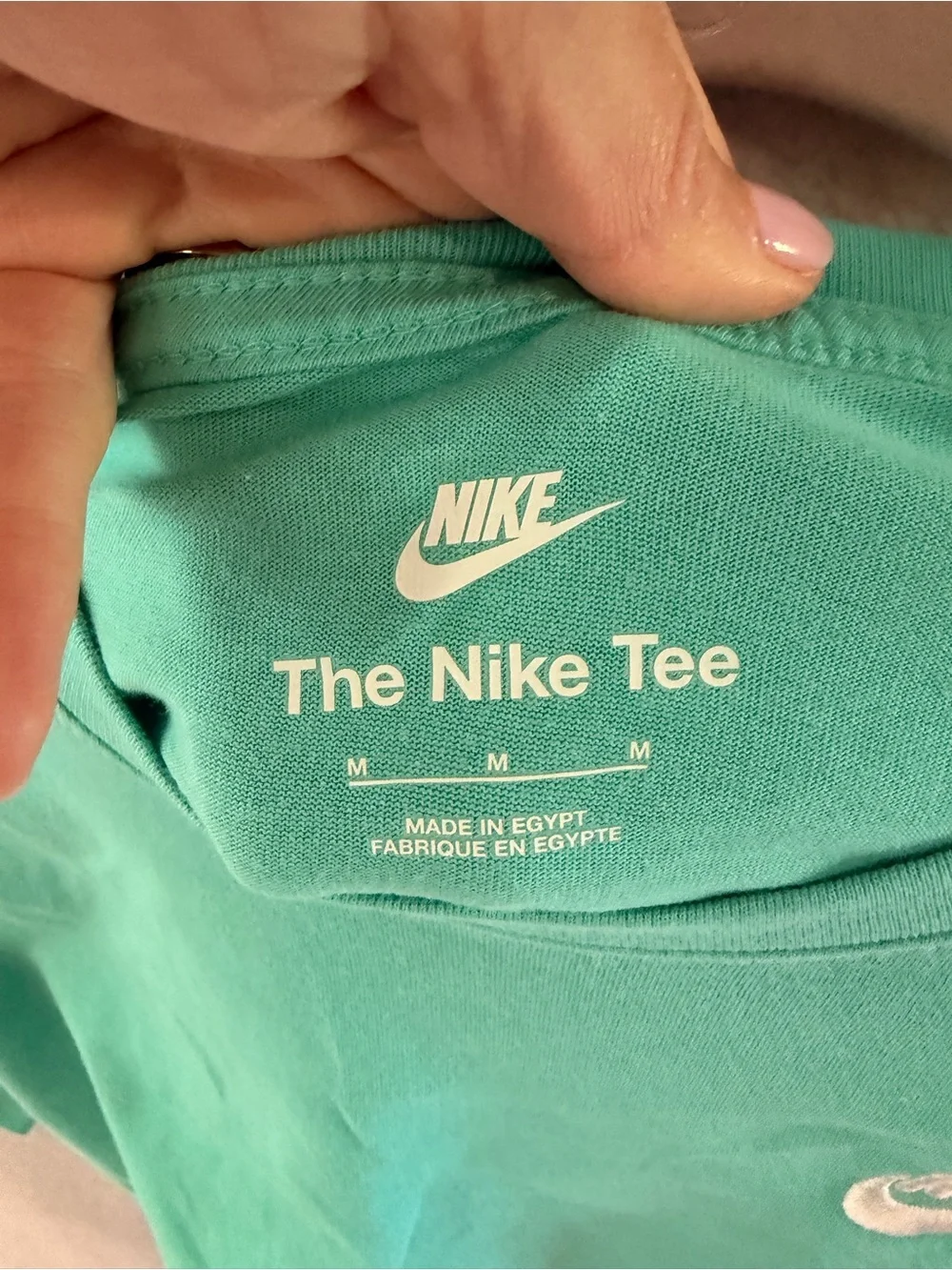 Nike Youth Short Sleeve Tee - Aqua with White Swoosh